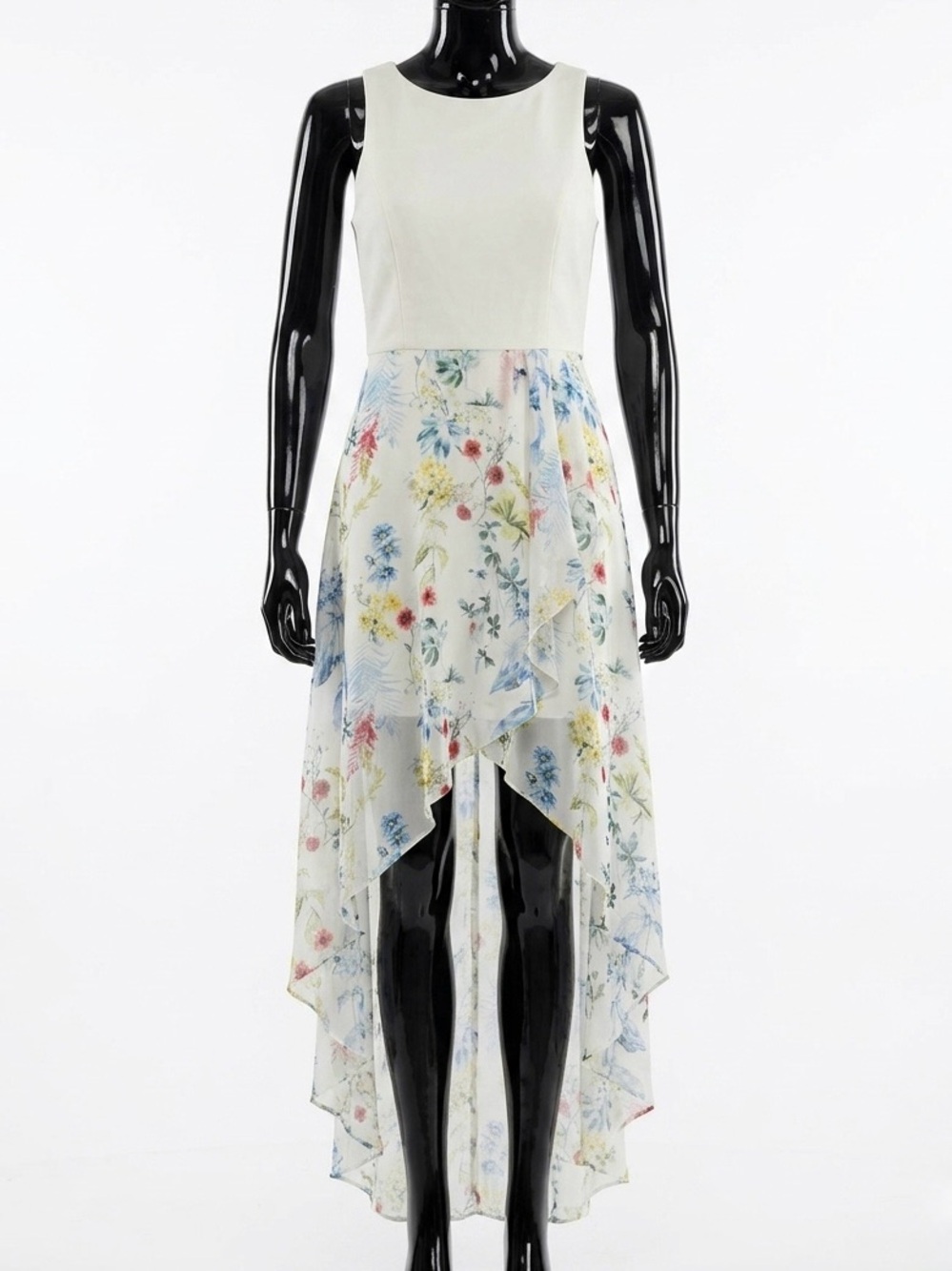 Ever New Melbourne Floral High-Low Flowy White Dress Size 10 Midi Maxi Wedding